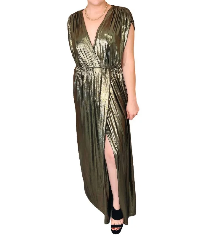 Big Discounts Athena Maxi Dress In Gold