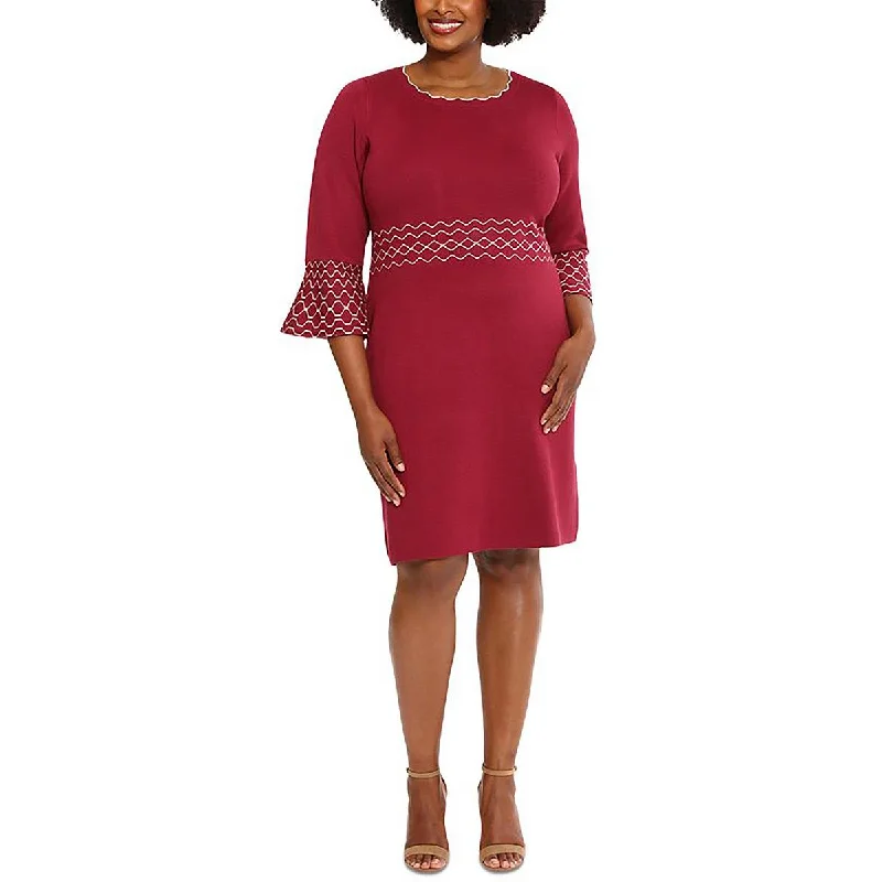 Blowout Deals Plus Womens Sweater Dress Knee Length Sweaterdress