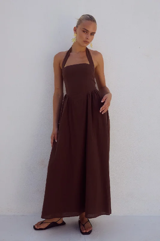 Deal Alert LOCKLEA MIDI DRESS - CHOCOLATE