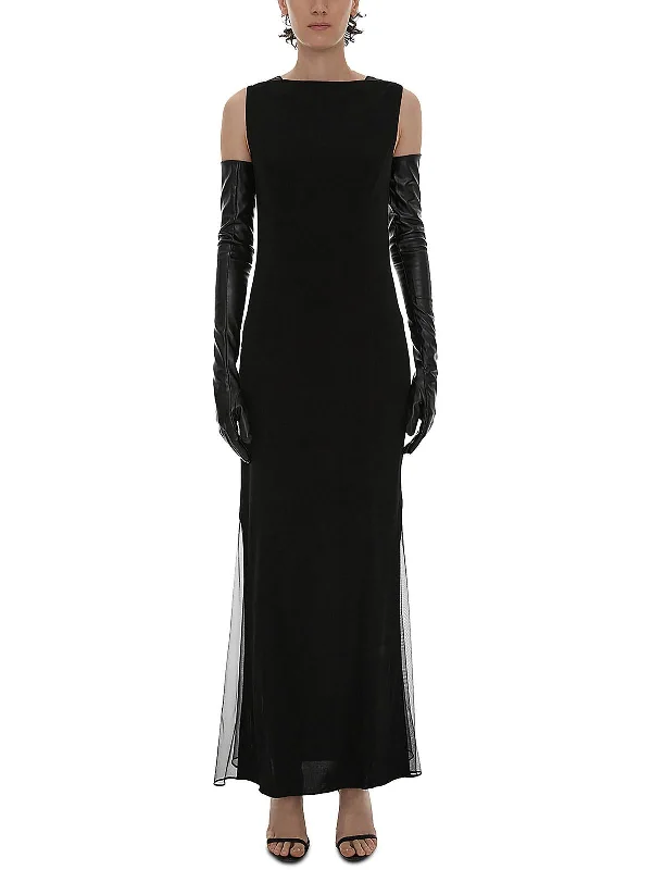 Amazing Deals Womens Illusion Maxi Evening Dress