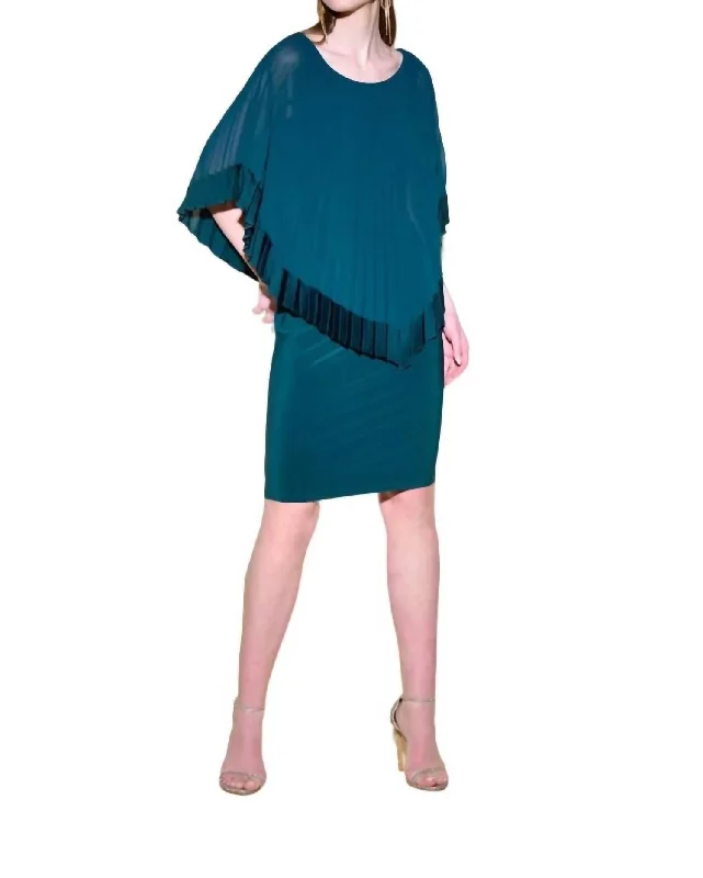 Savings Galore Asymetrical Top Sheath Dress In Alpine Green