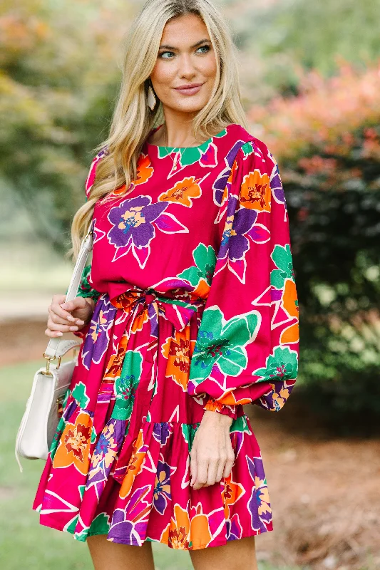 Online Specials Boldy Be Magenta Pink Floral Dress