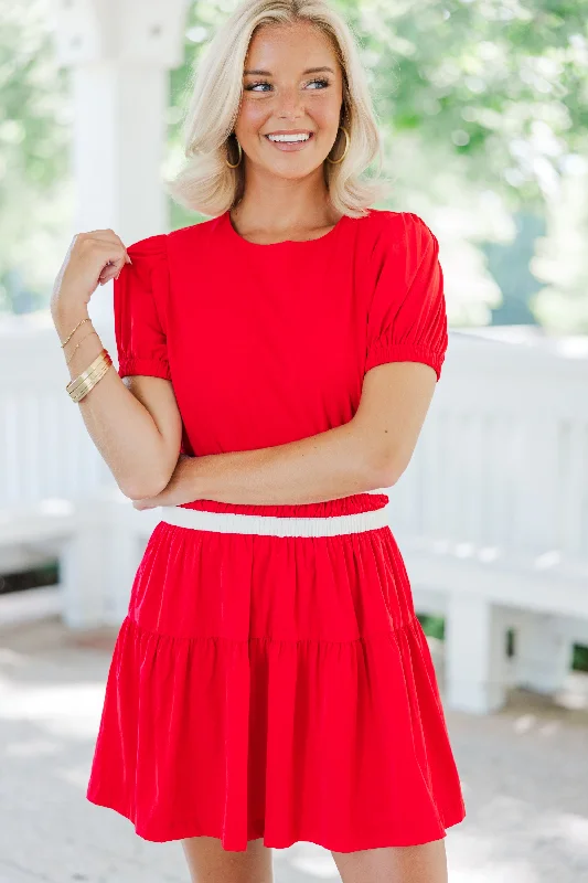 Extra Savings Always And Forever Red Cotton Dress