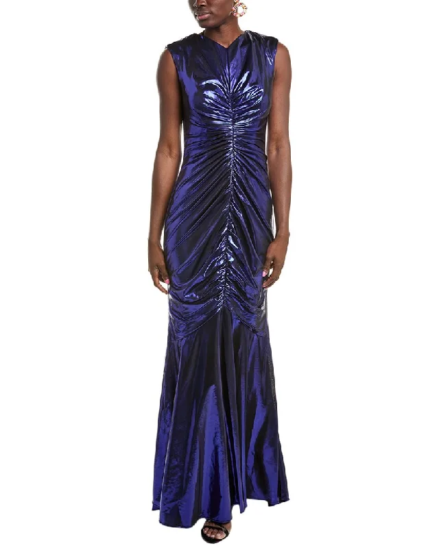 Bargain Bin Rene Ruiz Hand-Draped Metallic Stretch Gown