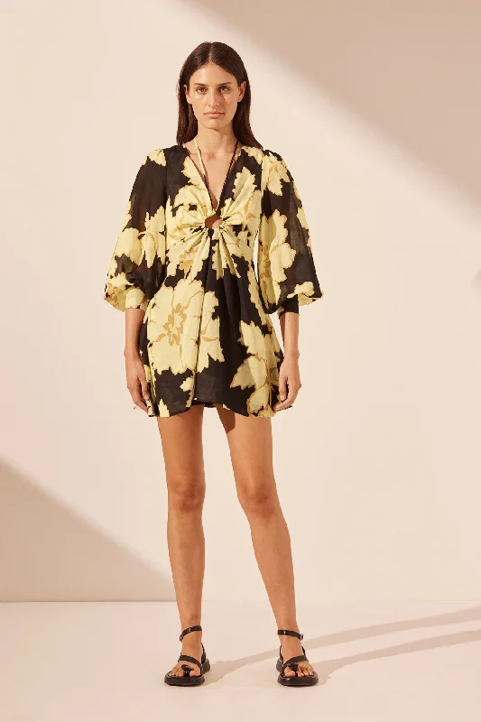 Fantastic Offers LUCIA LONG SLEEVE KEYHOLE RUCHED MINI DRESS