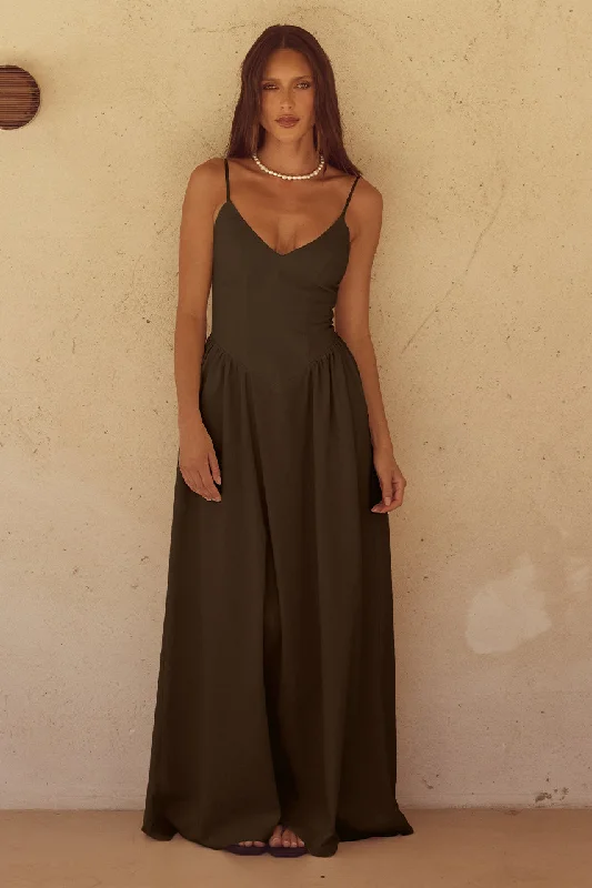 Mega Deal ZEPHY MAXI DRESS - CHOCOLATE