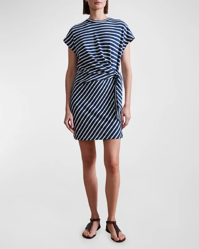 Friends and Family Sale Nina Striped Mini Dress with Tie Detail