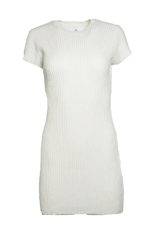 Bargain Blast Ribbed dress in white