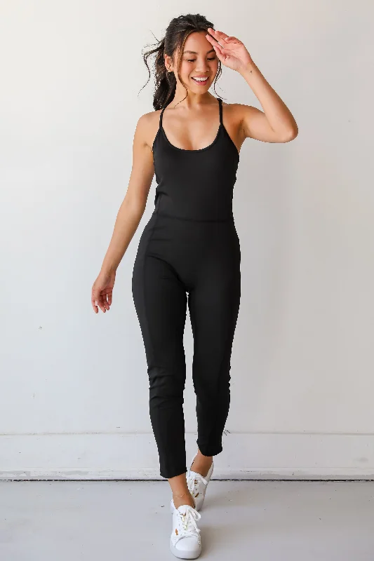 Buy Now FINAL SALE - Chic Leisure Black Bodycon Tank Jumpsuit