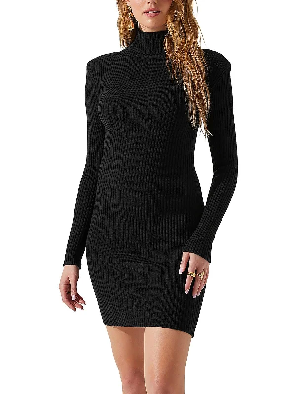 Epic Deals Gwendolyn Womens Turtleneck Mini Sweaterdress