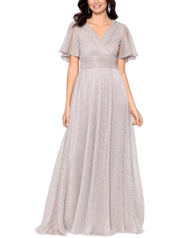 Amazing Deals Womens Metallic Maxi Evening Dress