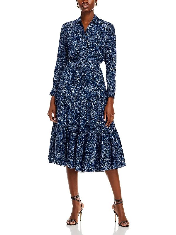 Huge Discounts Montanna Womens Animal Print Midi Shirtdress