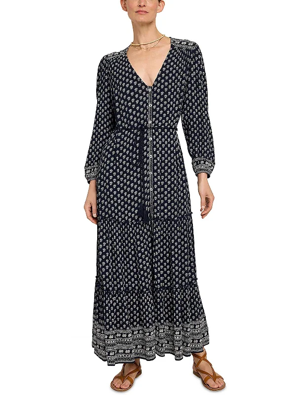 Super Sale Orinda Womens Printed Long Sleeves Maxi Dress