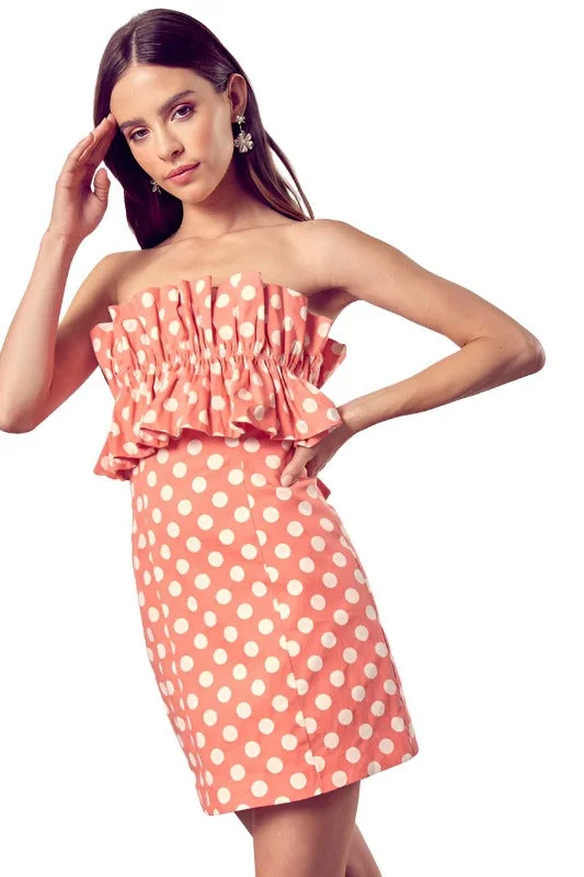 Price Fest Ruffle Polka Dot Dress
