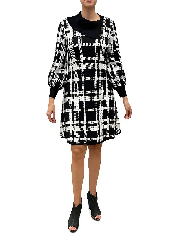 Online Only Womens Plaid Sweaterdress