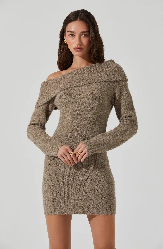 Overstock Sale Leya Off Shoulder Sweater Dress