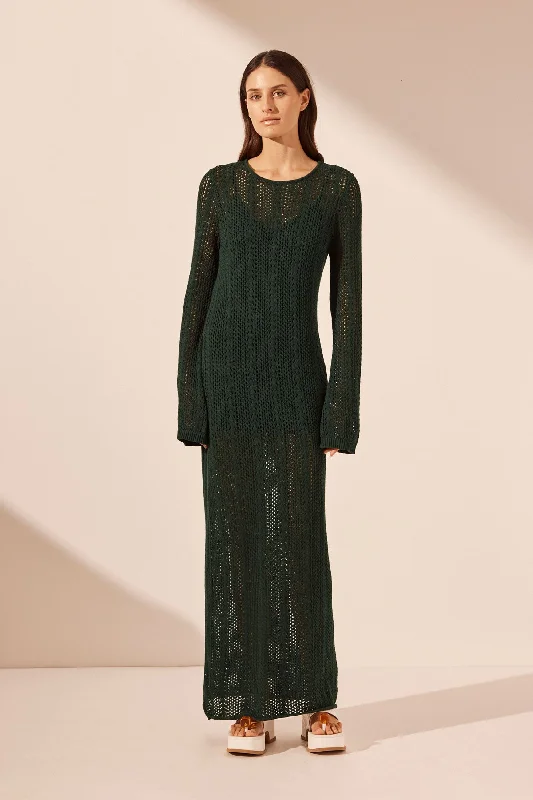 Daily Specials ARLO LONG SLEEVE MAXI DRESS - DEEP FOREST
