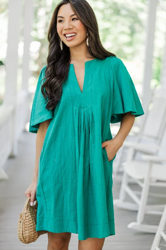Overstock Just A Theory Jade Green Cotton Dress