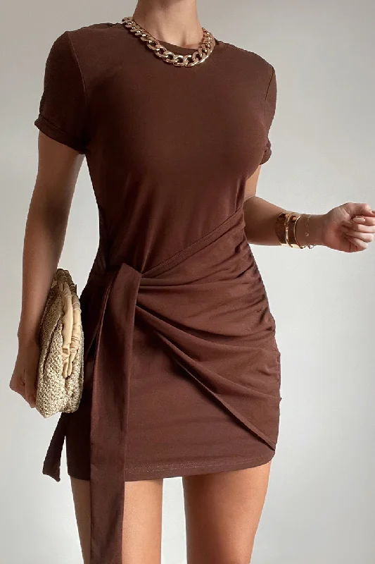 Limited Availability Winnie Shirt Dress - Chocolate