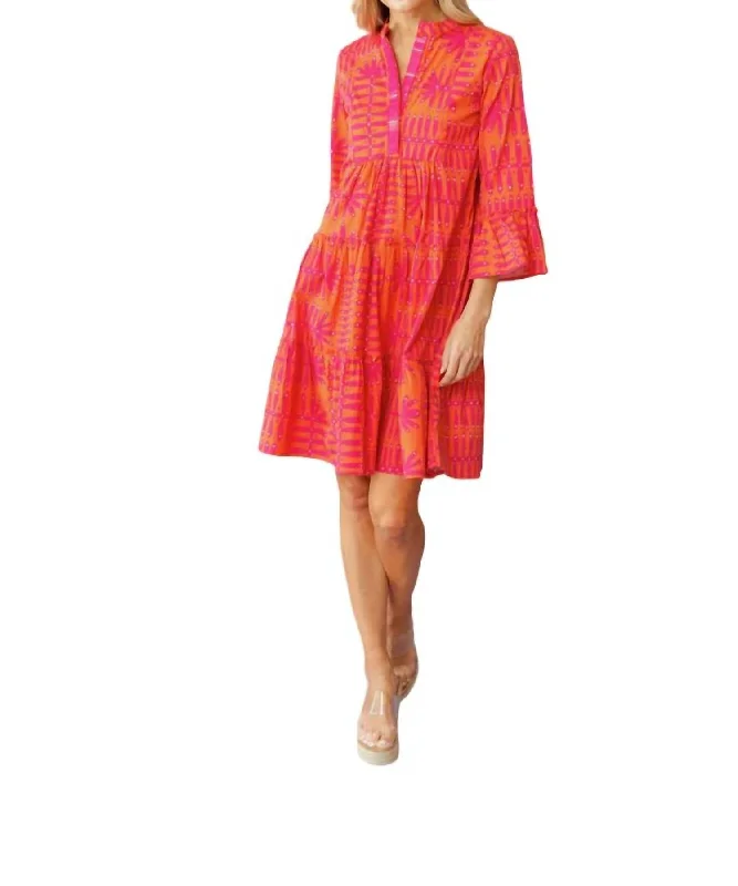 Mega Sale Caty Dress In Magenta Botanical