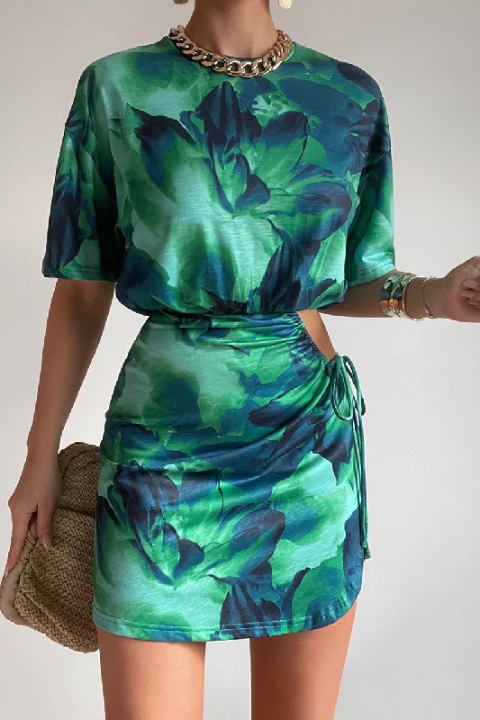 Inventory Reduction SIMONA MINI DRESS - CALISTA GREEN
