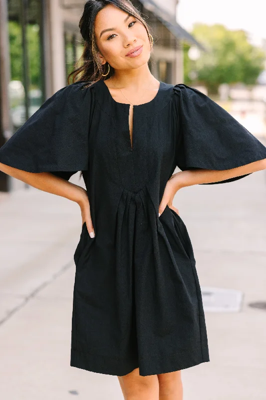 Super Sale Pep In Your Step Black Shift Dress