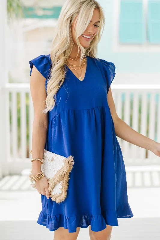 Special Price Just A Game Royal Blue Babydoll Dress
