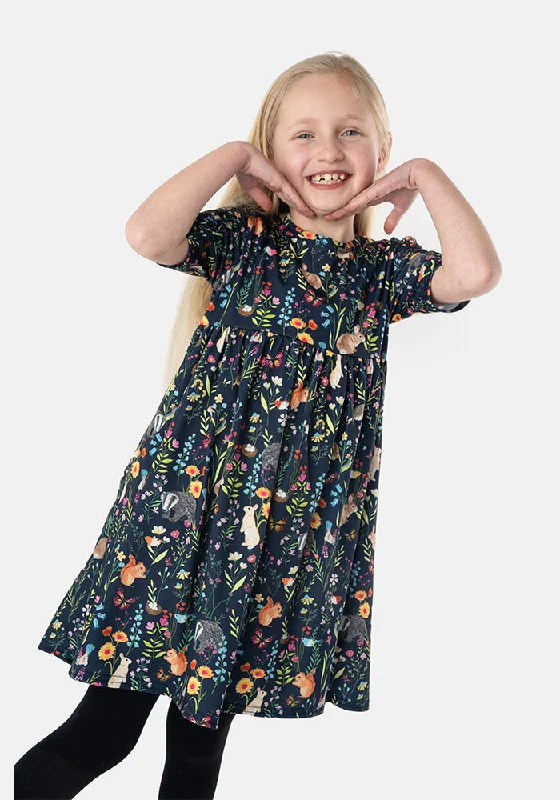 Weekend Deal Children's Spring Meadow Animal Print Dress (Calla)