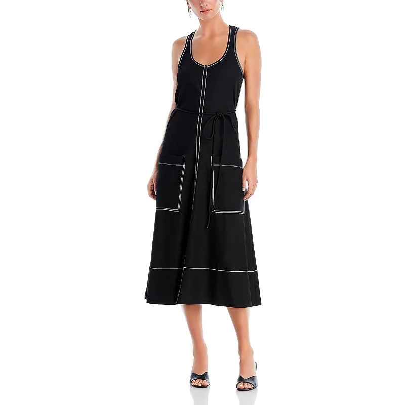 Bonus Savings Lucy Womens Sleeveless Belted Fit & Flare Dress