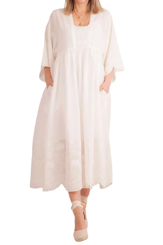 Seasonal Sale Woven Reggio Dress In Ecru