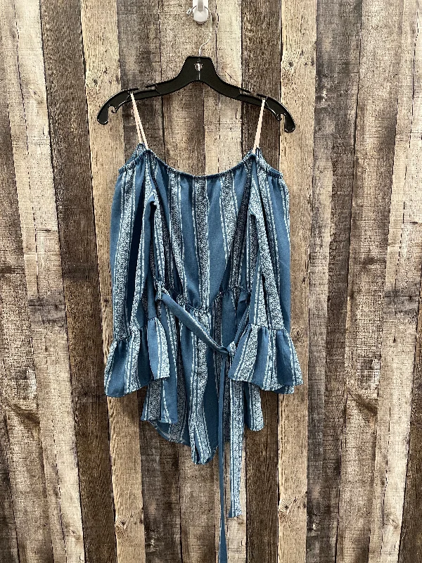 Exclusive Deal Romper By Windsor In Blue & White, Size: L
