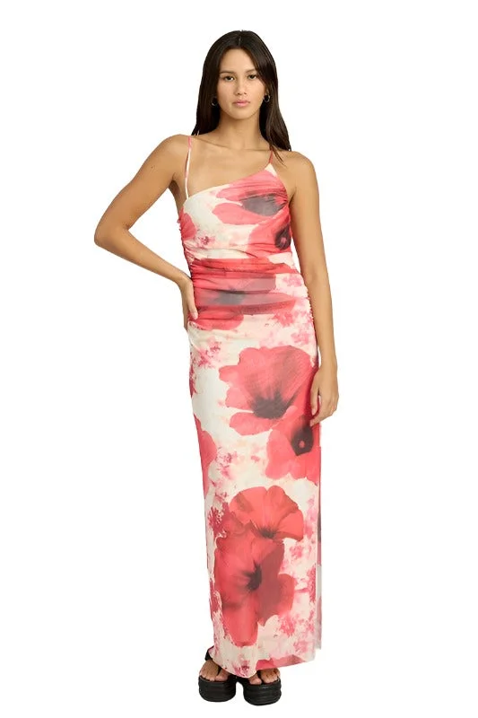 One-DAY Sale ONE SHOULDER RUCHED MAXI DRESS