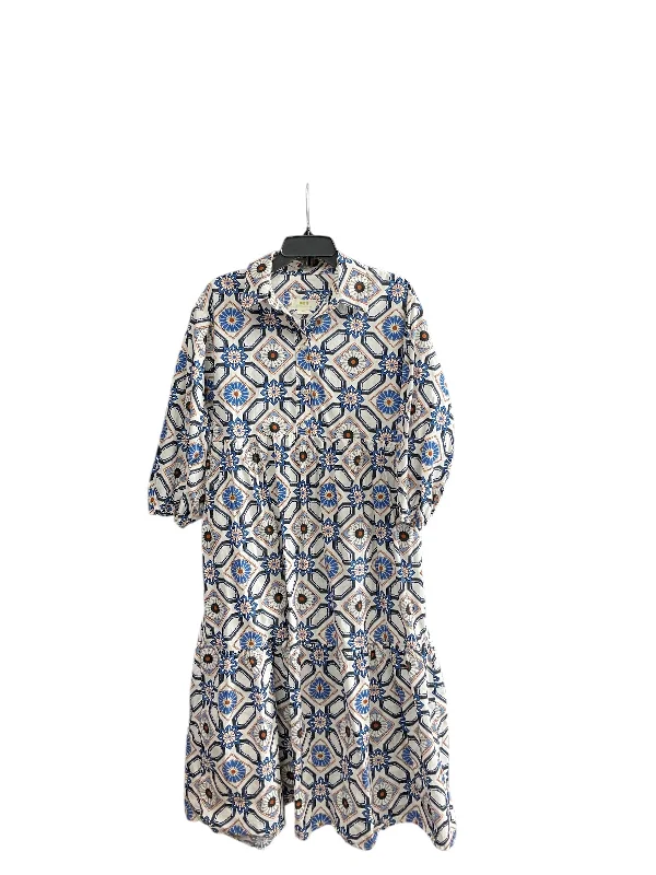 Seasonal Sale Dress Casual Maxi By Maeve In Blue & White, Size: M
