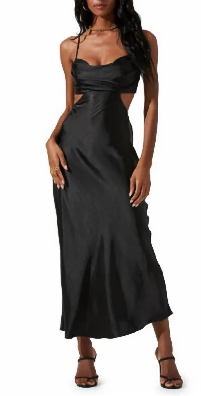 Exclusive Online Offer Colette Cutout Satin Slipdress In Black