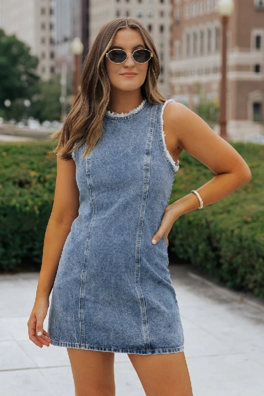 New Markdowns Steve Madden Denim Solara Mini Dress - FINAL SALE