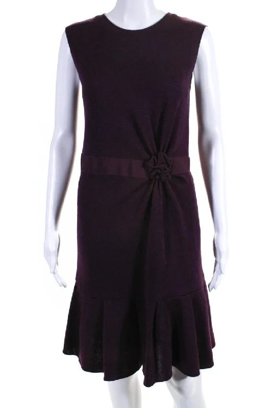 Price Reduction Giambattista Valli Womens Sleeveless A Line Sweater Dress Purple