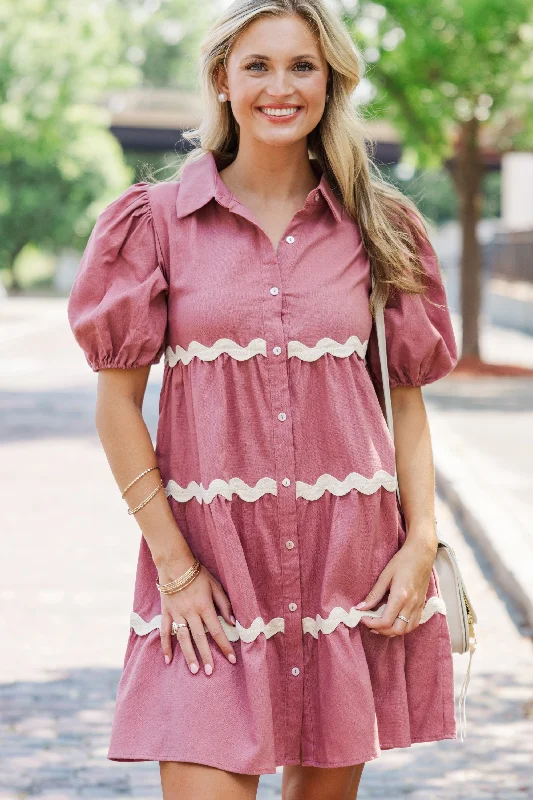 New Markdowns Living In Love Dusty Rose Pink Babydoll Dress