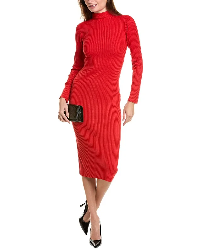 Savings Alert Bebe Bell-Sleeve Turtleneck Midi Dress