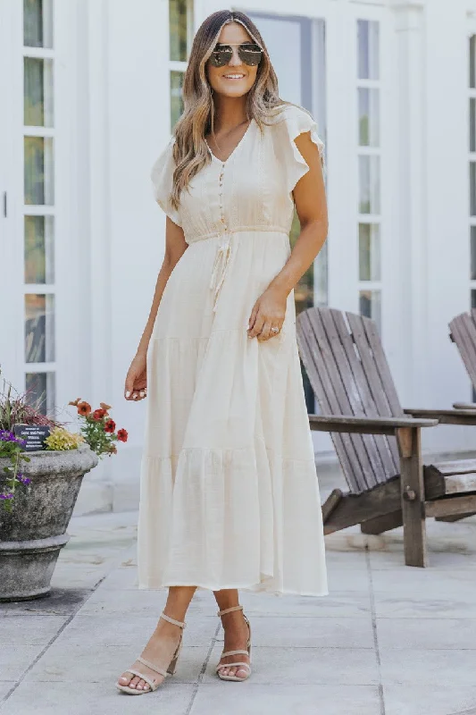 Epic Deals Celine Crochet Lace Tiered Boho Midi Dress - FINAL SALE