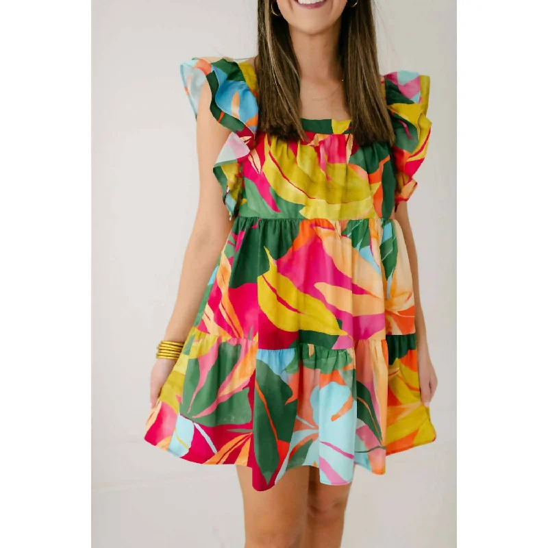 Must-Have Deals Kyra Mini Dress In Tropical Print
