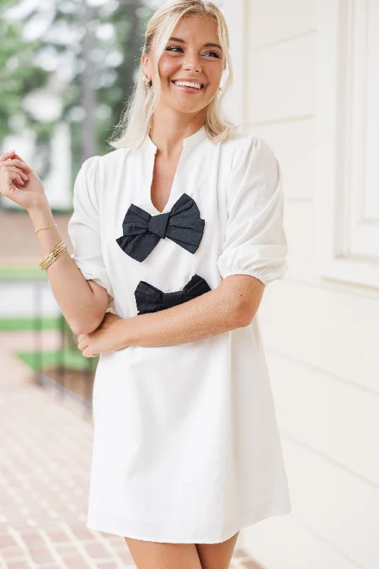New Markdowns More To Love Ivory Bow Dress