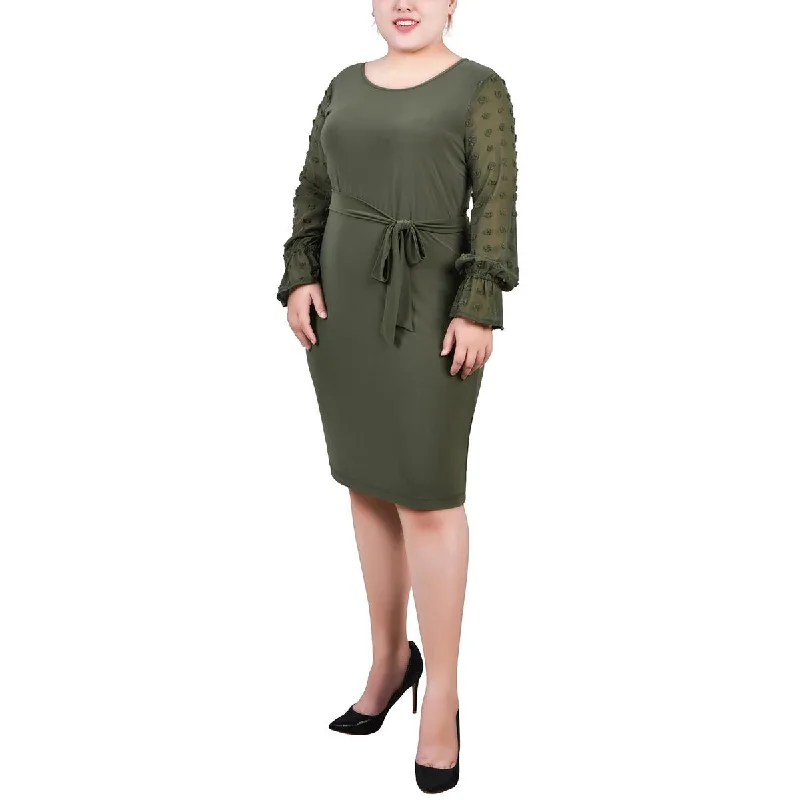 Super Sale Plus Womens Jacquard Knee Sheath Dress