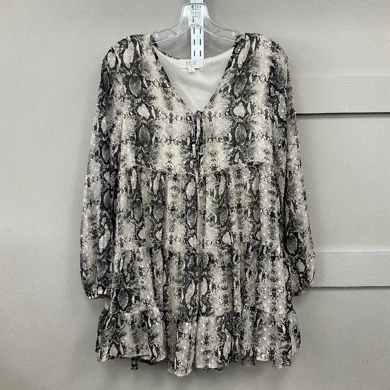 Special Price Dress Casual Short By Peach Love Cream California In Snakeskin Print, Size: S