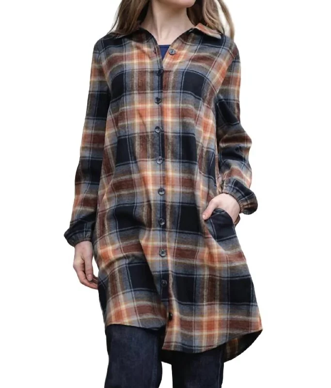 Huge Discounts Plaid Shirtdress In Multi