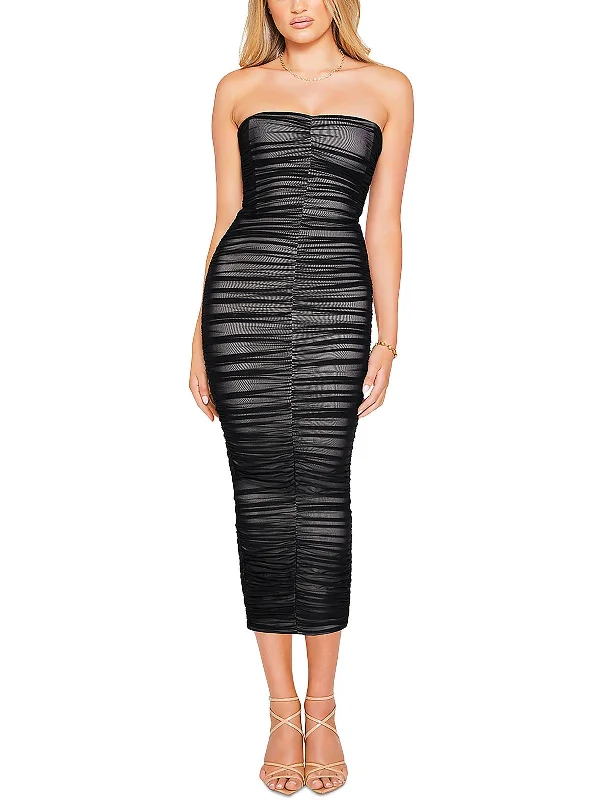 Can't Miss Zen Womens Ruched Strapless Cocktail And Party Dress