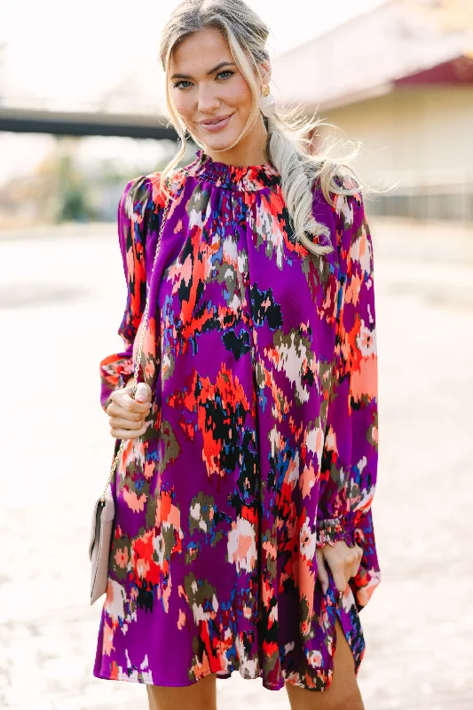 Today’s Special In My Thoughts Eggplant Purple Abstract Dress