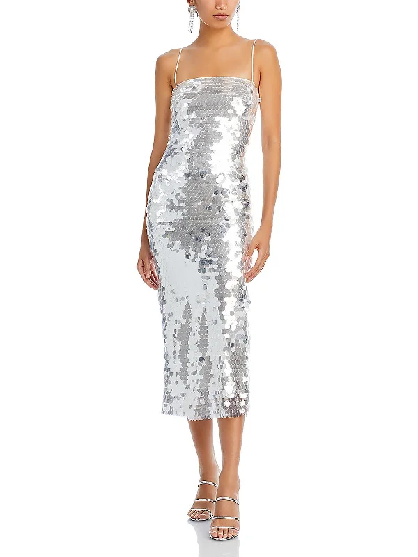 Stock Clearance Phoenix In Candle Light Womens Paillettes Mesh Evening Dress