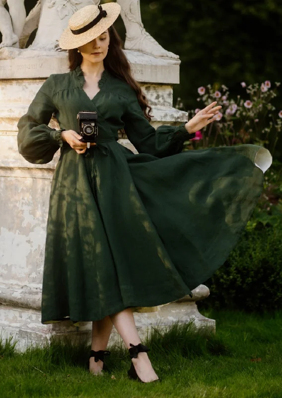 Overstock Darcy Dress, Long Sleeve, Evergreen