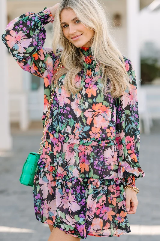 Super Bargain Fate: For Your Love Black Floral Dress