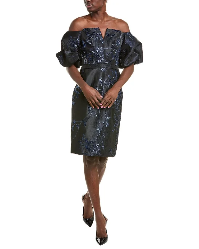 Epic Deals Rene Ruiz Off-The-Shoulder Puff Sleeve Jacquard Cocktail Dress